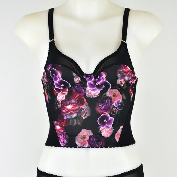 Pip & Pantalaimon Longline Bra - Viola print